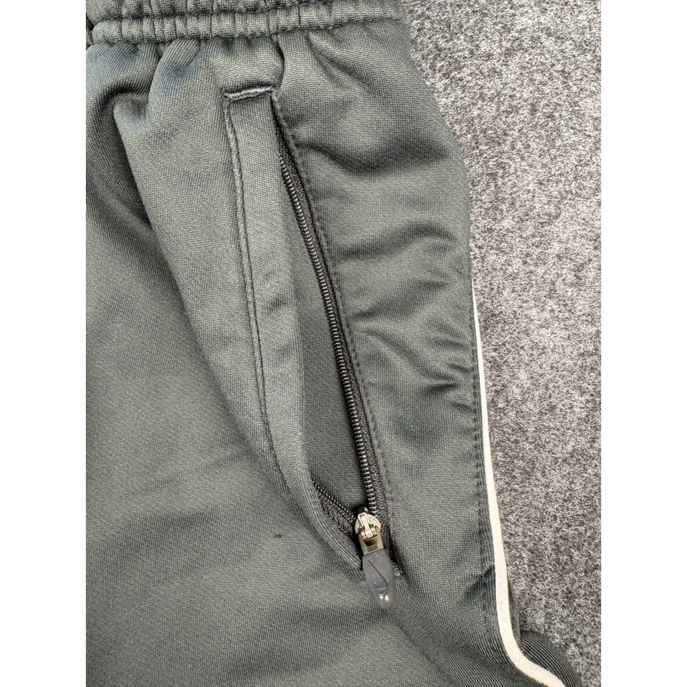 Nike Team Fit Dry Track Pants Mens Small Gray White Stripe Ankle Zip Athletic